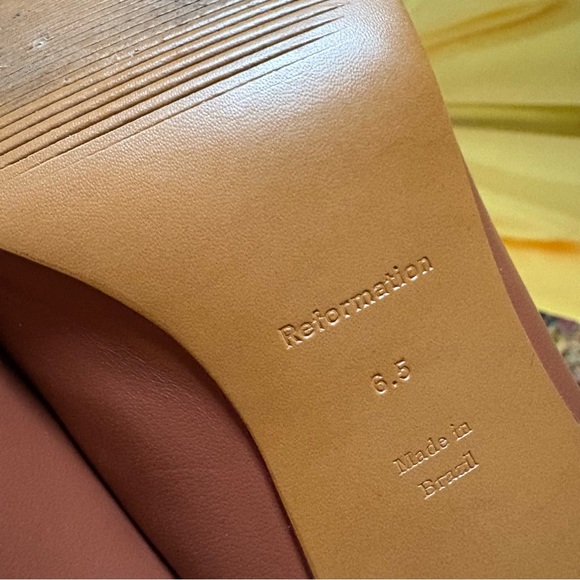 REFORMATION Lou Lou Block Heel Mule In Brown Size‎ 6.5 - Picture 8 of 10